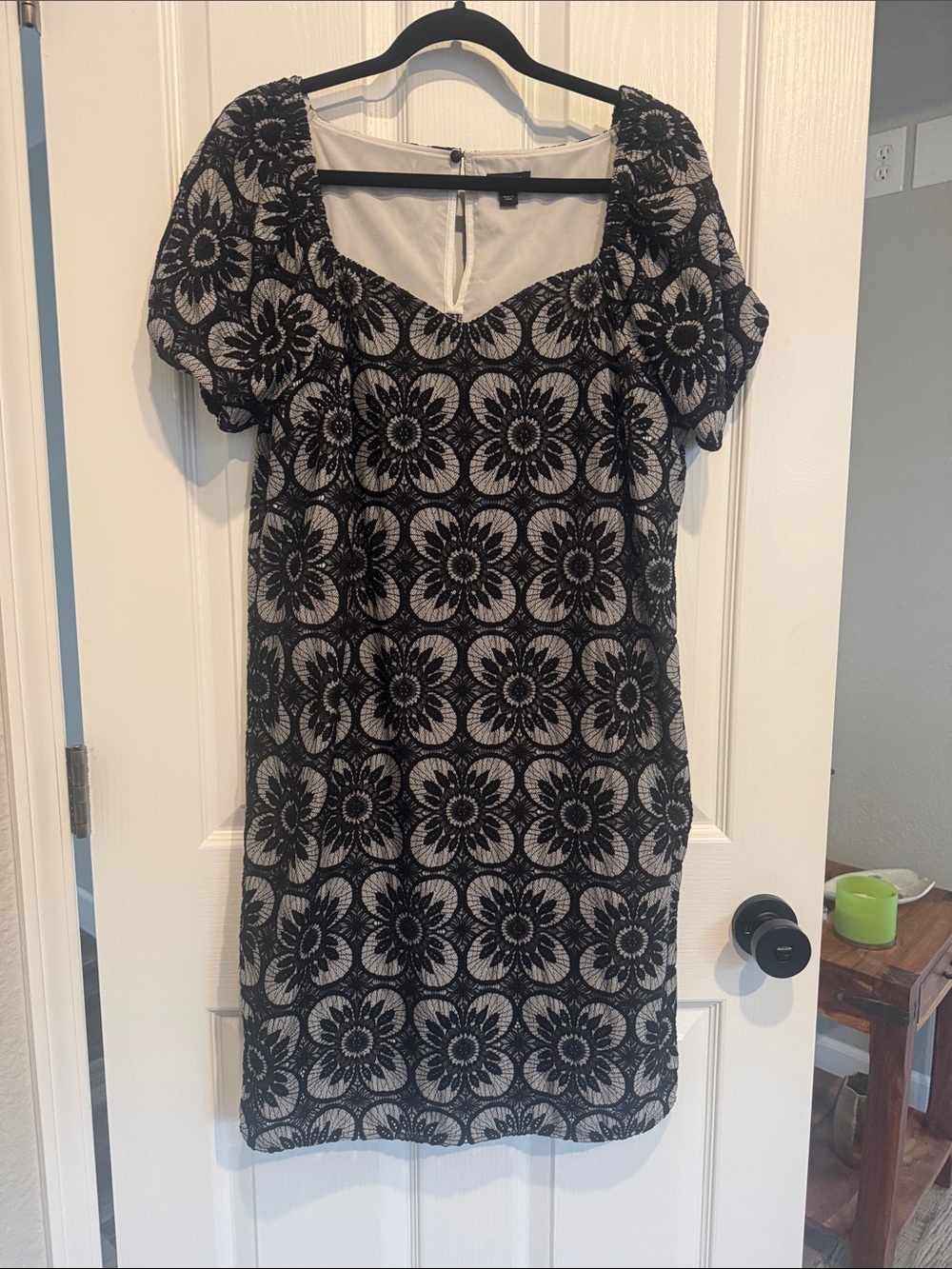 Black Floral Lace Overlay Dress - Women